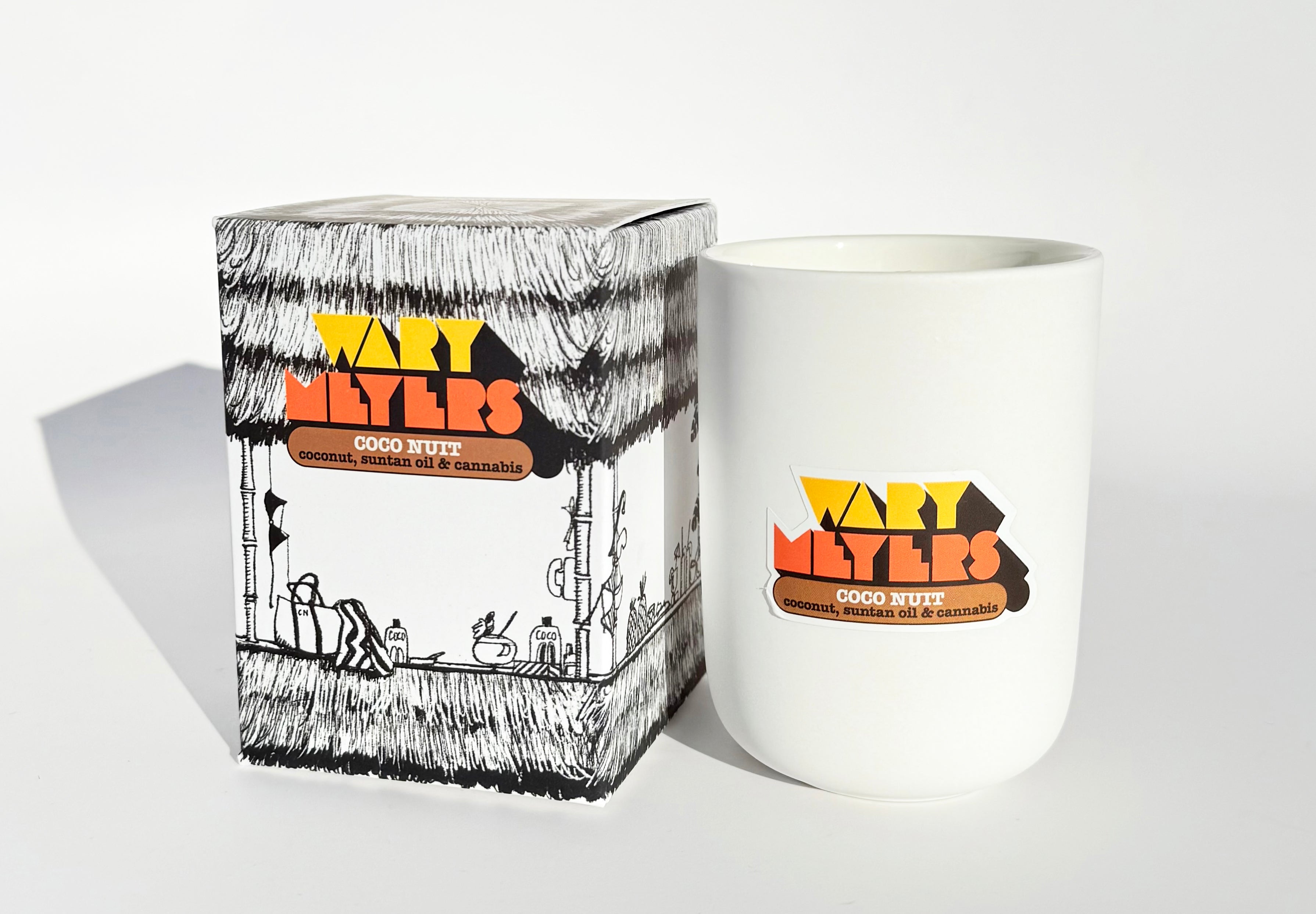 Coconut, marijuana, suntan oil scented candle - Coco Nuit by Wary Meyers