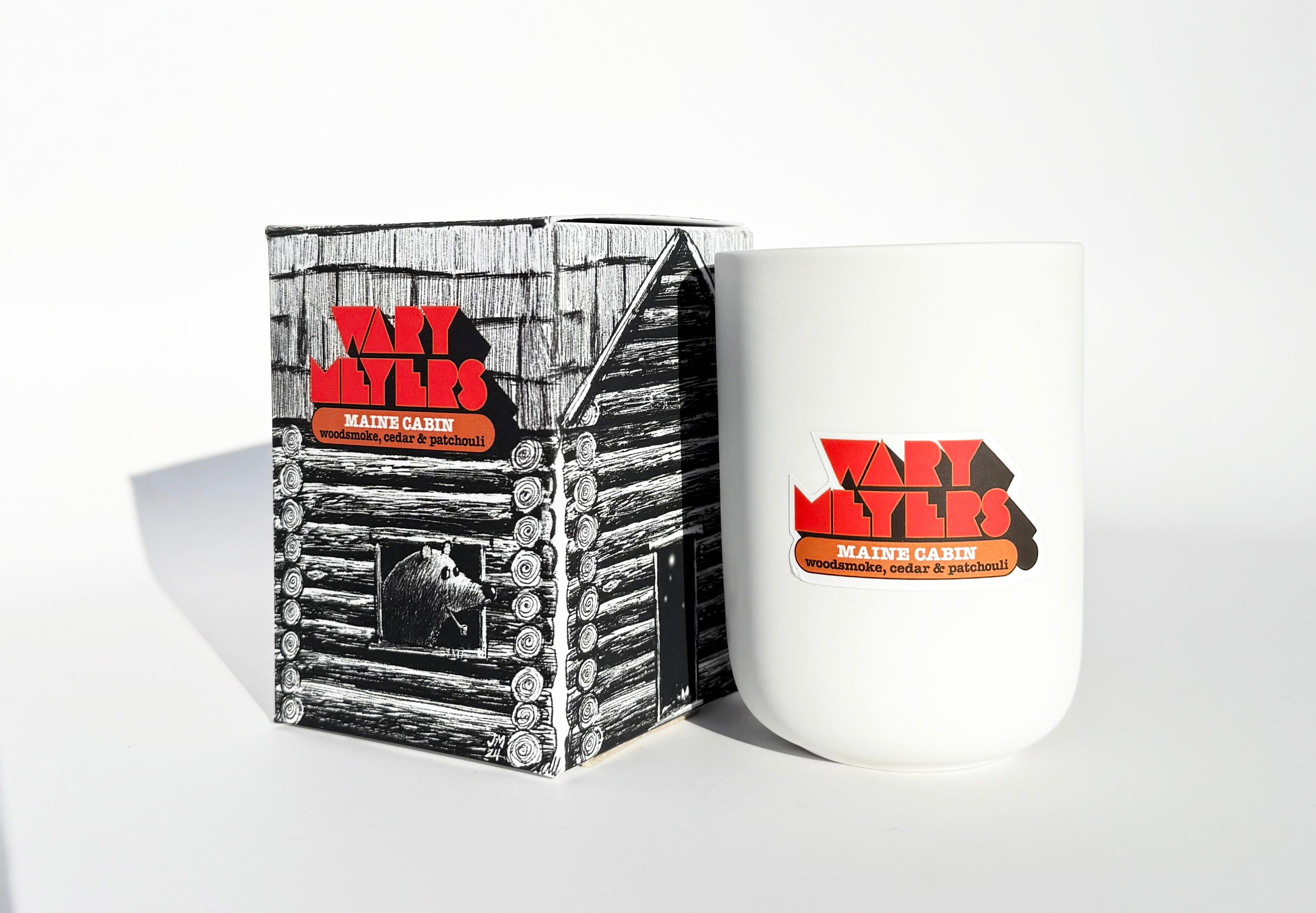 woodsmoke-scented candle – Maine Cabin by Wary Meyers