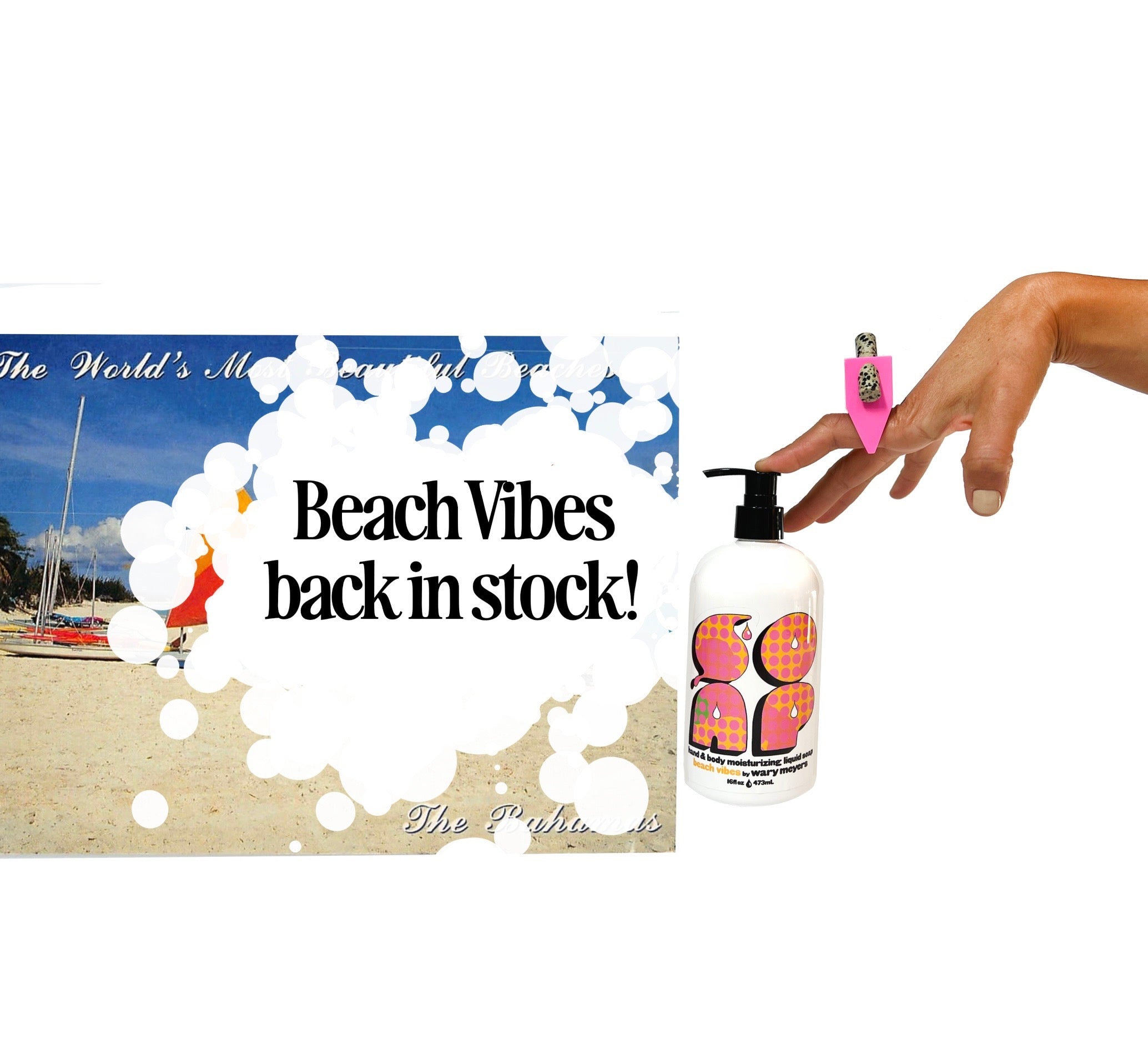 Beach Vibes – liquid hand soap scented with coconut & suntan oil by Wary Meyers
