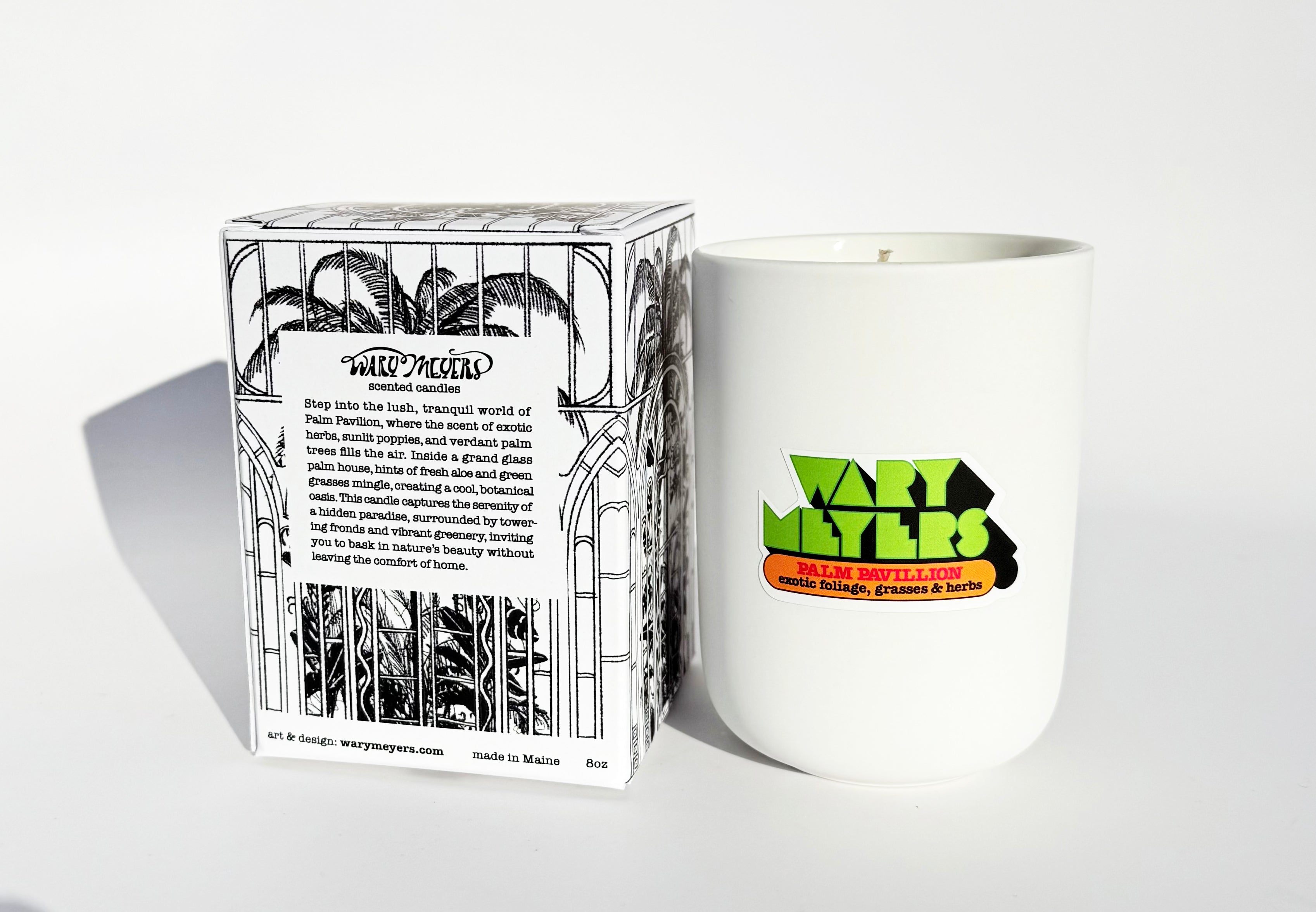 palm　 シャルトリューズ　ヴェール 350ml　グラスセット　　未開封 Palm Pavillion- verdant palm trees & green grass scented candle by