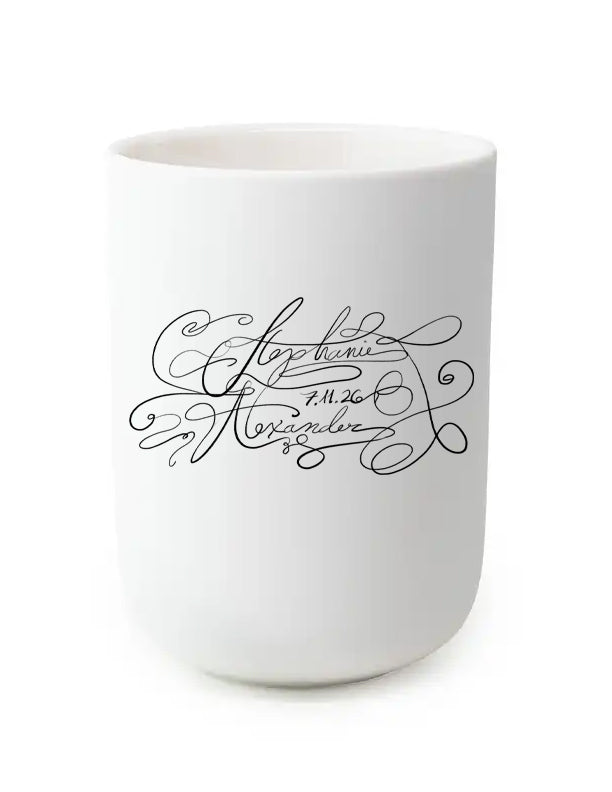 Personalized Wedding Keepsake - Script Typeface Candle
